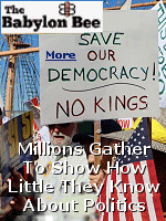 Those Democrats are really a sneaky bunch, instead of having followers chant ''Save the Democratic Party'' they went with ''Save our Democracy'', which is pretty-much opposite of what they meant. So, millions of Americans took to the streets in order to express to the world their total and absolute ignorance about the political system they live in.